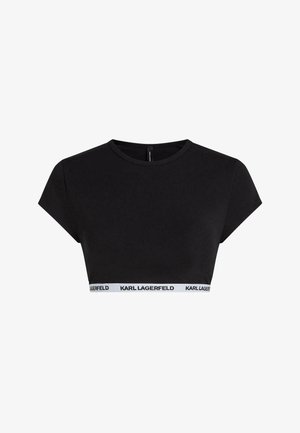KARL LAGERFELD, KARL LAGERFELD UNDERWEAR TOP LOGO BAND CROP - Pizsama felső - black