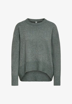 ONLY, ONLALIVIA LS HIGH-LOW O-NECK NOOS KNT - Striktrøje - balsam green