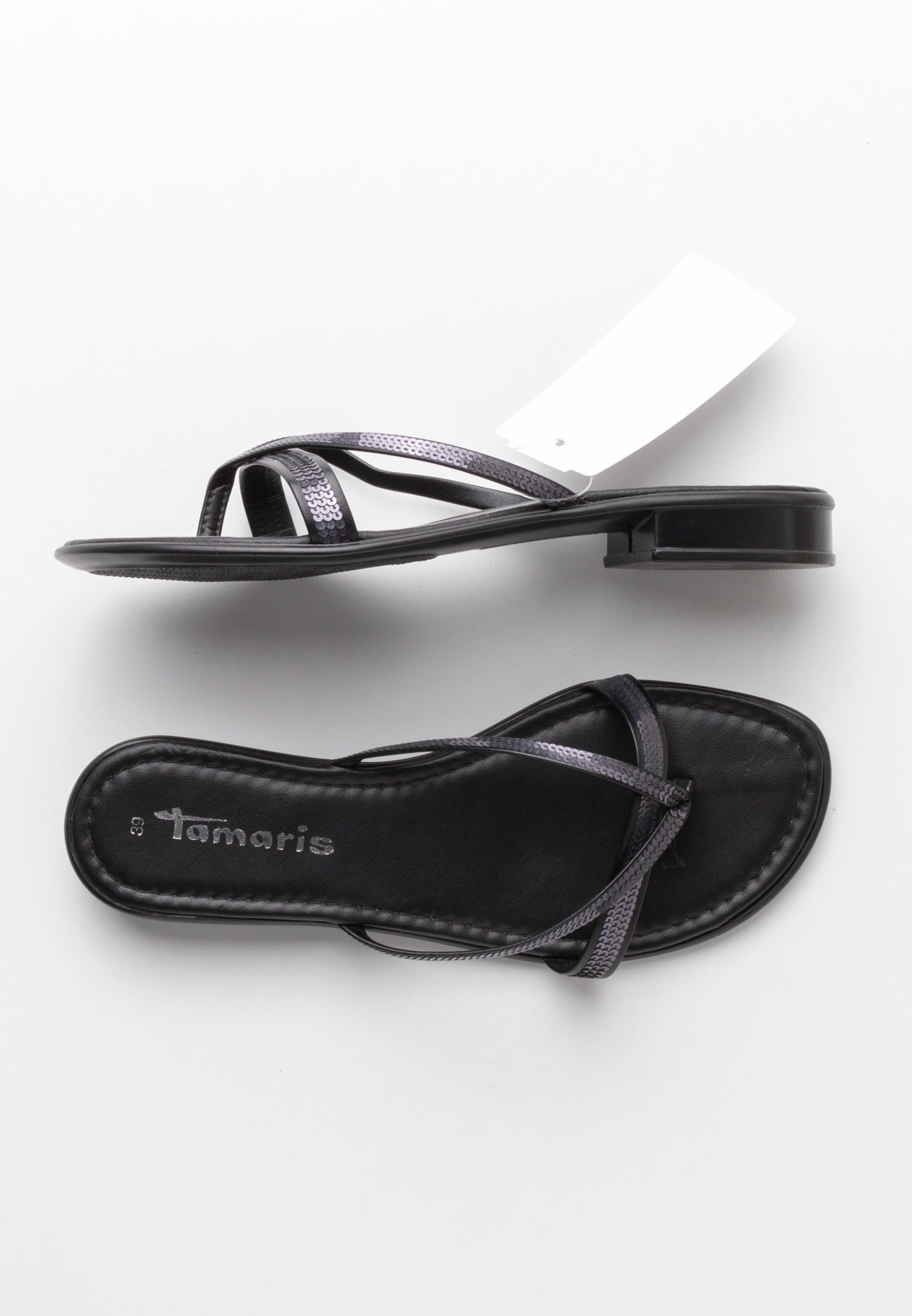 Tamaris Schuhe Tamaris Zehentrenner Sandale Schwarz TAMARIS