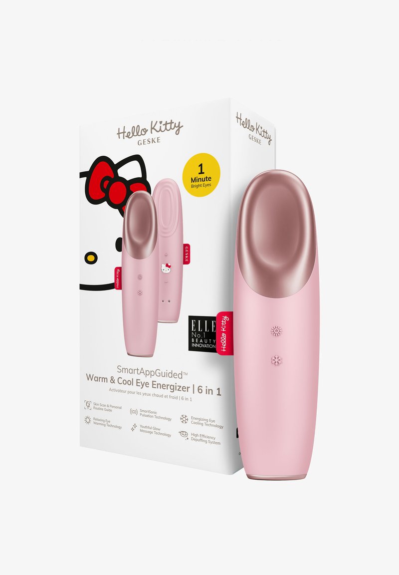 Hello Kitty SmartAppGuided Warm & Cool Eye Energizer, lyserød med afrundet design, touchscreen og detaljer i accentfarver. Æsken prydes af livlige grafikker.
