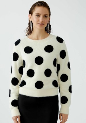 Oui Strickpullover - offwhite black