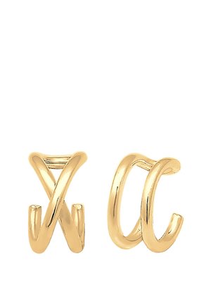 2 PACK CROSSED - Earrings - gold-coloured