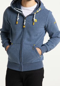 Schmuddelwedda Felpa con zip - mottled blue
