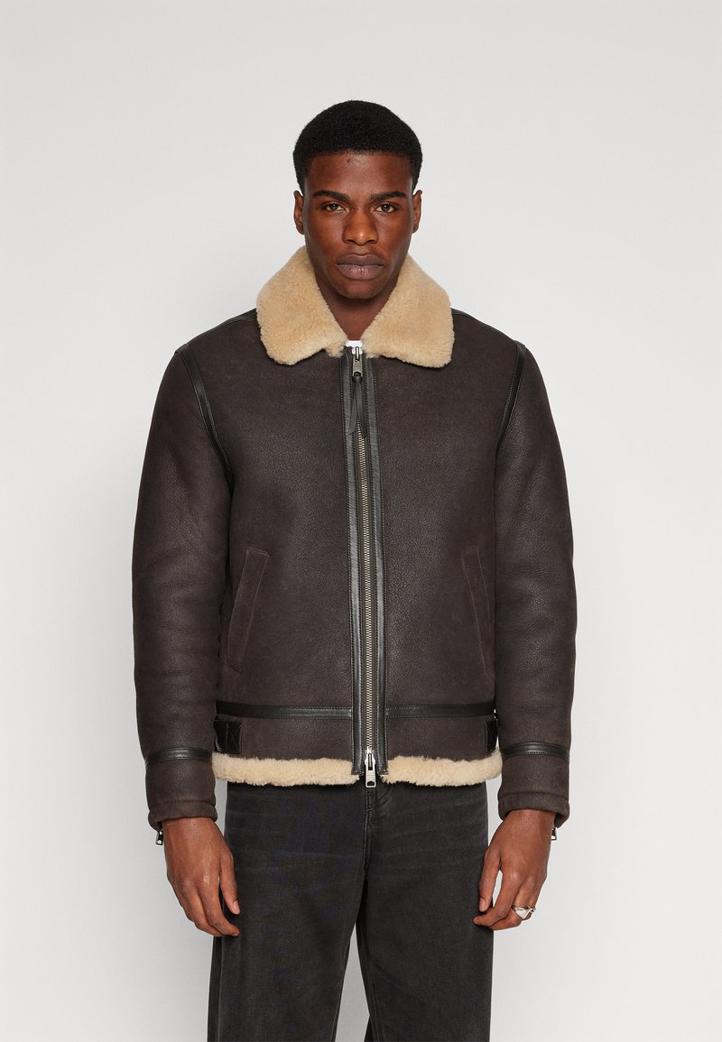 AllSaints RHYS JACKET - Veste en cuir - roasted brown/marron - ZALANDO.FR