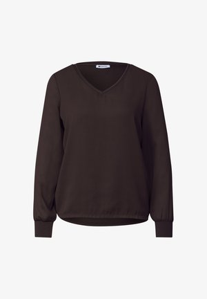 Street One, LANGARM SHIRT MIT V-NECK UND STRUKTURMIX - Blusa - ruby vine
