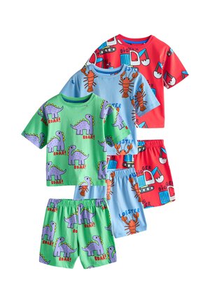 Next, REGULAR FIT - SHORT PYJAMAS 3 PACK SET - Pyjama - blue/green/red dino digger and lobster mixed