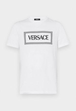 Versace COMPACT LABEL LOGO  - T-shirt imprimé - optical white