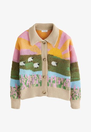 Next, REGULAR FIT - SHEEP SCENE - Strickjacke - green