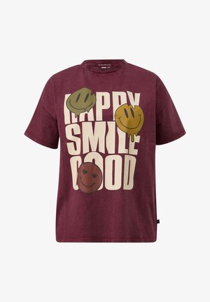 QS, T-Shirt print - bordeaux
