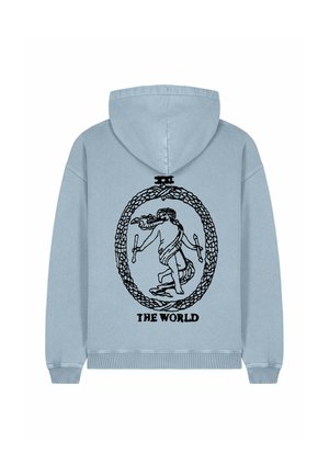 THE WORLD BACK PRINT UNISEX VINTAGE HEAVYWEIGHT - Hoodie - light blue