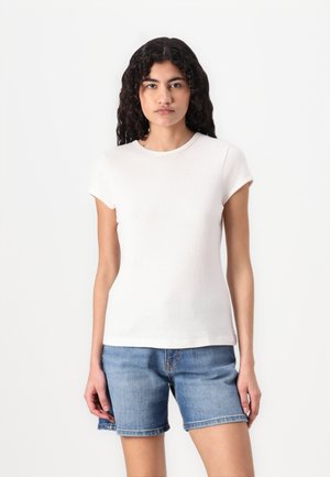 SHORT SLEEVE FITTED  - T-shirt - bas - dusty white