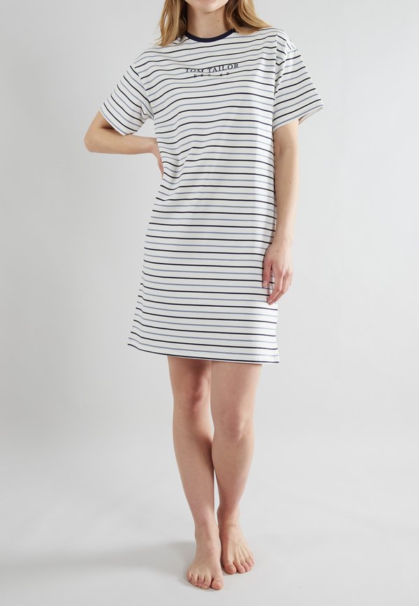 Nachthemd - weißmittelringel