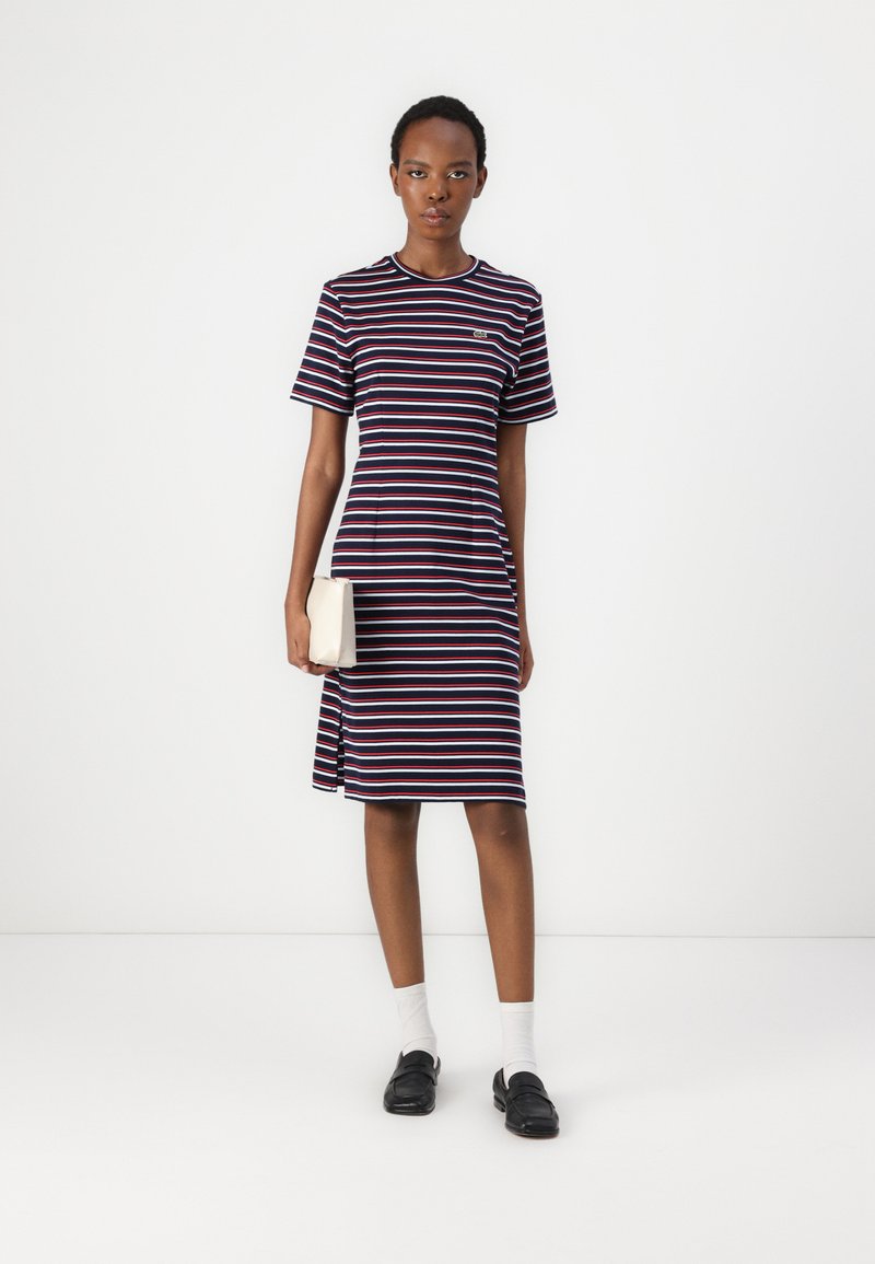 blue striped lacoste dress Lacoste Striped Pique Dress – Club de Mode main image 0