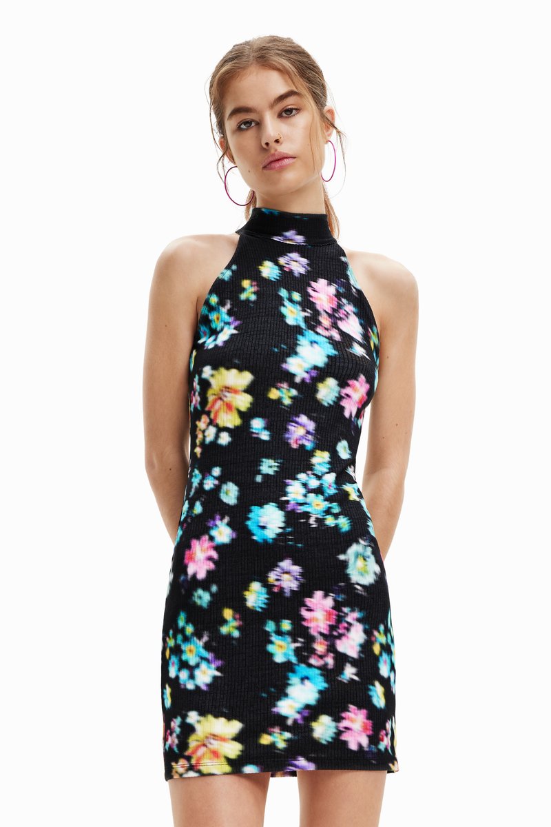 Desigual VEST FLORAL Etuikleid black/schwarz Zalando.de