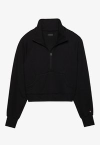 OVERSIZED HIGH NECK FLEECE WITH 1/2 ZIP - Melegítőfelső - black