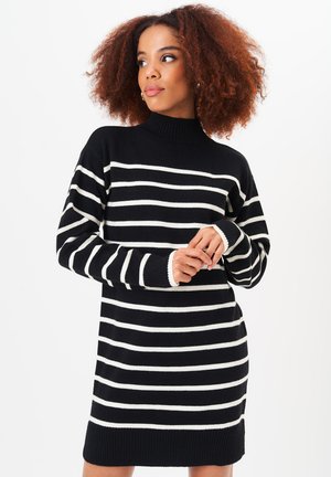 GINI LONDON HIGH NECK STRIPE - Jumper dress - schwarz