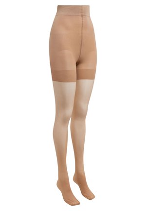 TAN BUM/TUM/THIGH GLOSS SHAPING TIGHTS - Punčocháče - beige