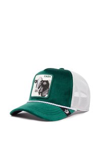 Green fabric cap with a mesh back, featuring a cow graphic with sequins and the word "CASH" above. Includes a textured, curved visor.