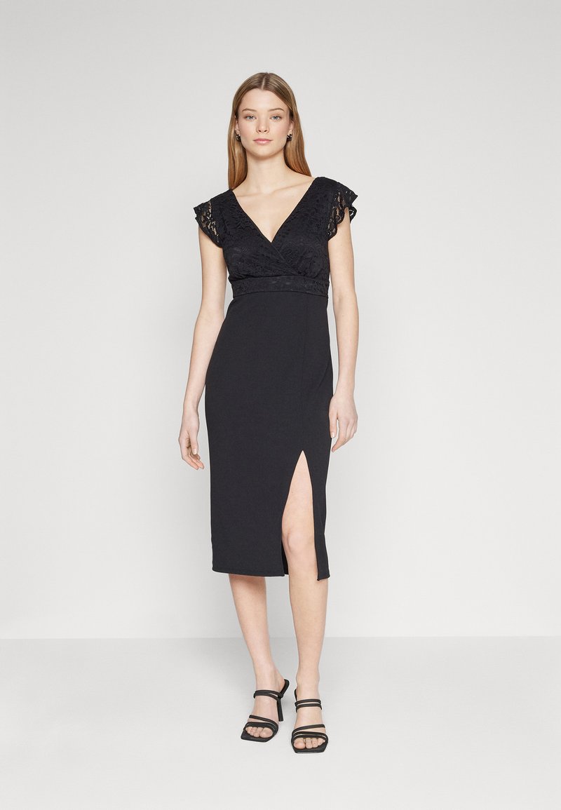 VILA - VIWALLIE BODYCON MIDI DRESS - Rochie tip creion - black, Extindeți