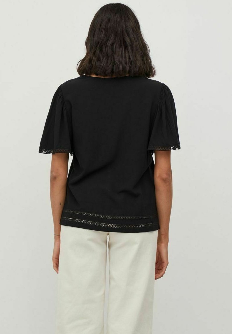 Damen T-Shirts | Vila MIT KURZEN ÄRMELN V AUSSCHNITT Bluse black/schwarz - TJ15050 Damen T-Shirts | Vila MIT KURZEN ÄRMELN V AUSSCHNITT Bluse black/schwarz - TJ15050