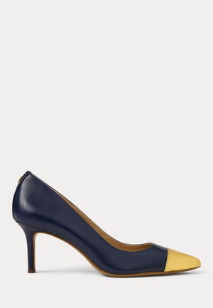 LANETTE TWO-TONE NAPPA LEATHER PUMP - Aukštakulniai - refined navy/modern gold