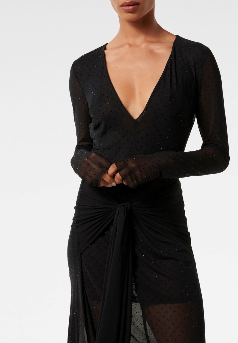 cheap long black dress with sleeves Glamorous Black Cute Long Prom Dresses Cheap