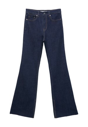 Stradivarius, D74 SLIT FIT FLARED JEANS - Jean flare - dark-blue denim