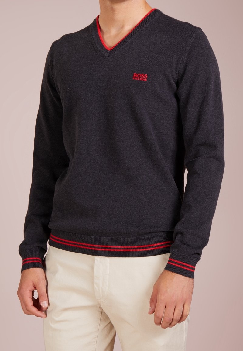 BOSS ATHLEISURE Stickad tröja - anthracite