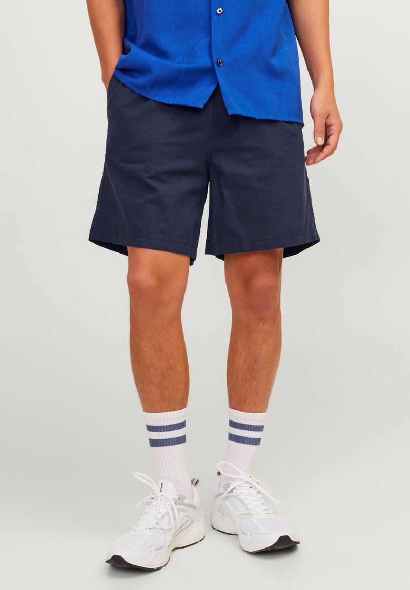 Jack & Jones - JPSTJAIDEN JJSUMMER LINEN BLEND JOGSHORT - Short - navy blazer, Agrandir