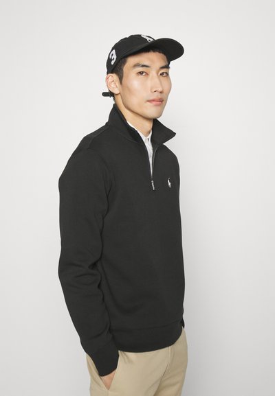 Polo Ralph Lauren DOUBLE KNIT QUARTER ZIP PULLOVER - Sweatshirt - black