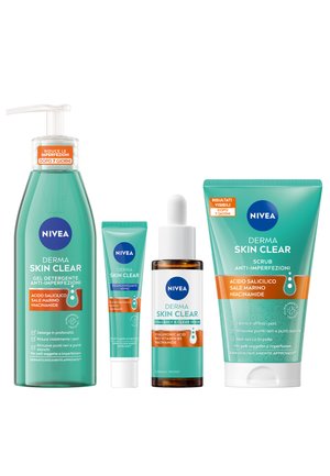 DERMA SKIN GEL 150 ML, PEELING 40 ML, SCRUB 150 ML E SIERO 30 ML - Kit skincare - trasparent