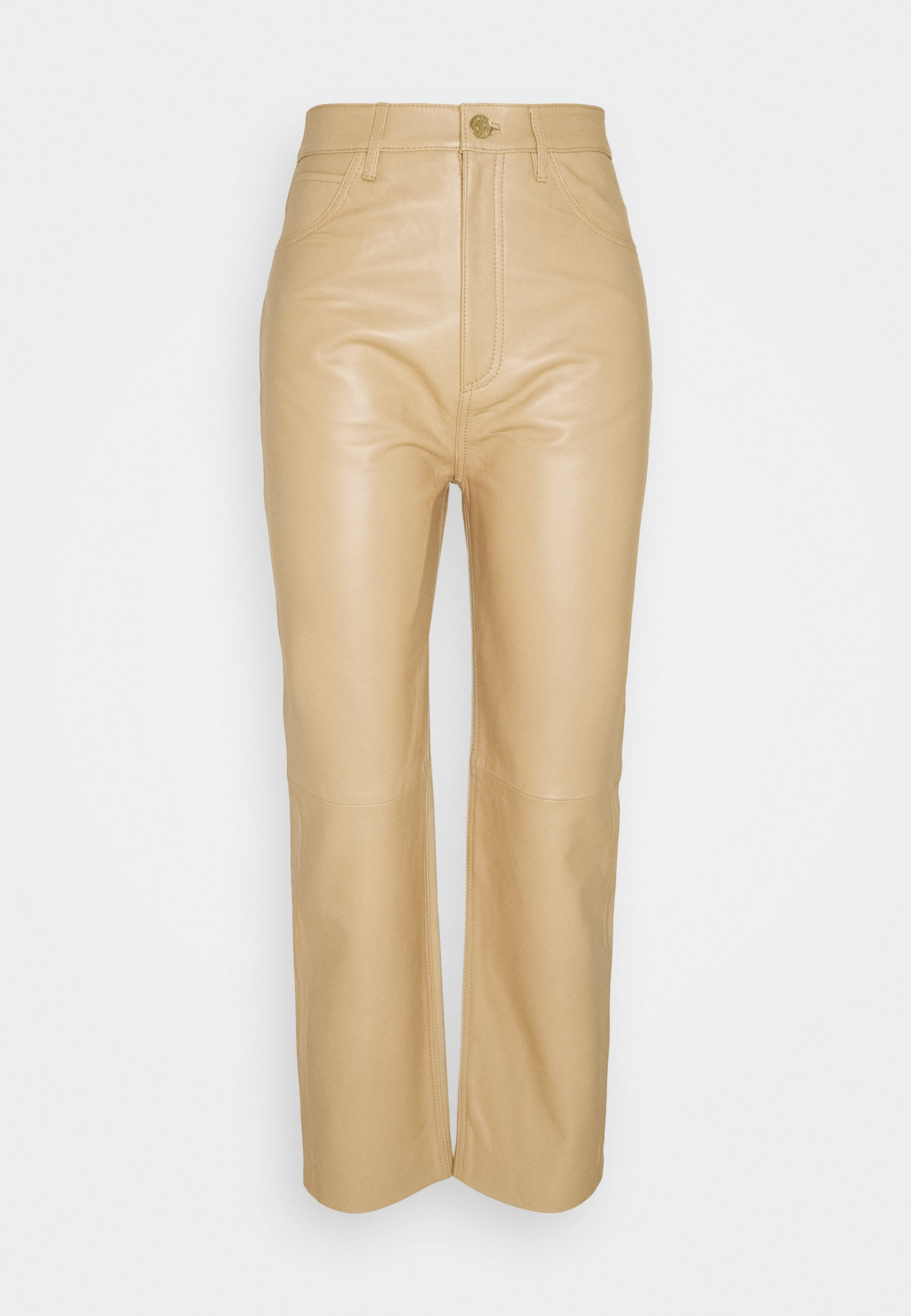sandro FRANCIS - Leren broek - sable/Beige - Zalando.nl