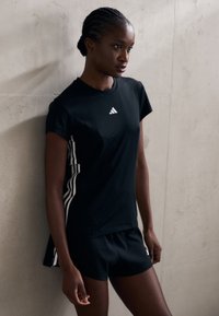 adidas Performance - HYPERGLAM TEE - Sport T-shirt - black/white Miniatuurafbeelding 1