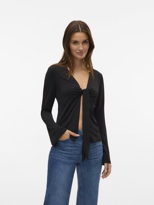 Vero Moda VMLOTTIE TIE TOP  - Camiseta de manga larga - black