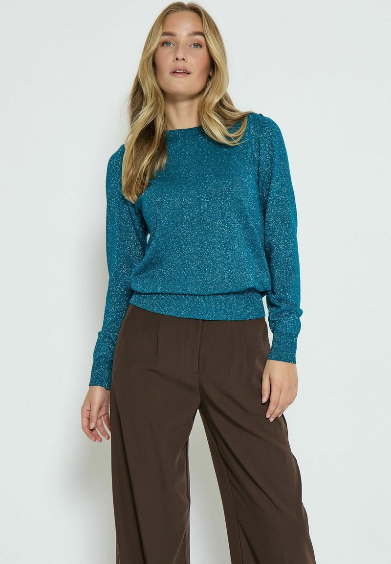 PEPPERCORN REMI ROUND NECK PUFF - Vesta - met ocean depths mettalic