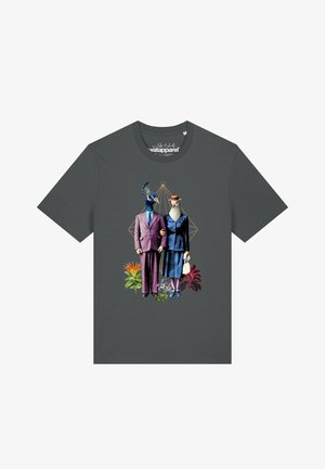 watapparel, FANCY BIRDS UNISEX - T-Shirt print - anthracite
