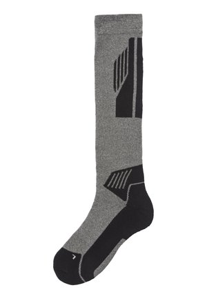 Kniestrümpfe - 1x schwarz grau meliert, 1x grau meliert  schwarz