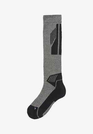H.I.S Knee high socks - 1x schwarz grau meliert, 1x grau meliert schwarz