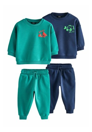 REGULAR FIT - JOGGERS SET 2 PACK - Chándal - navy blue /green transport printed