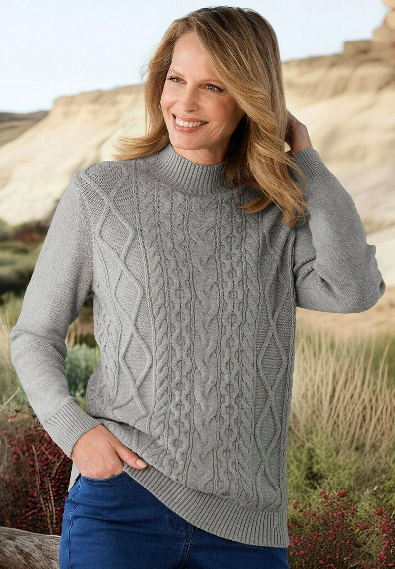 Strickpullover Zopfmuster Pullover Grau Strickpullover Mit