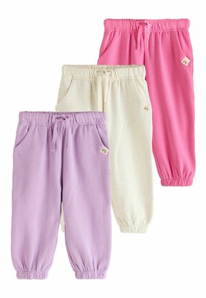 Next, 3 PACK JOGGERS  - Trousers - pink lilac oatmeal