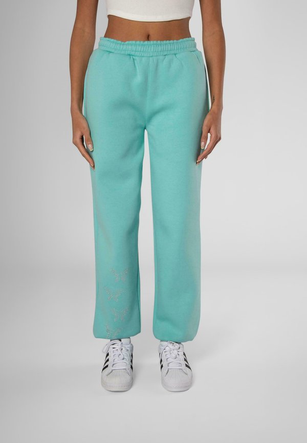 Jogginghose - rhinestones turquoise