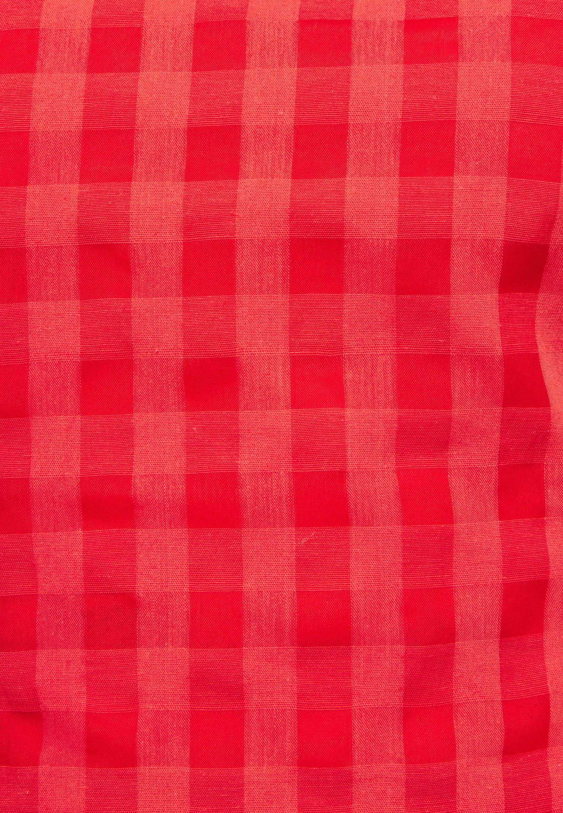 Donna PUFF SLEEVE CROP WITH FRONT TIE - T-shirt con stampa - red Donna PUFF SLEEVE CROP WITH FRONT TIE - T-shirt con stampa - red