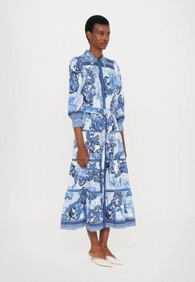 Alice + Olivia GENEVA TIERED BLOUSON SLEEVE MIDI DRESS - Särkkleit - scroll symphony