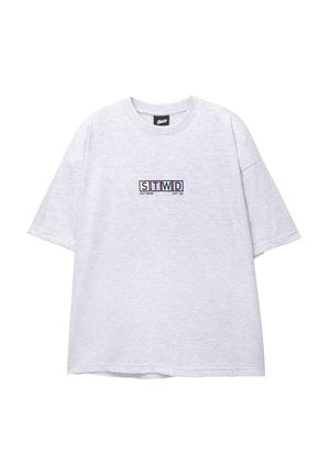 PULL&BEAR SHORT SLEEVE - T-shirt imprimé - light grey