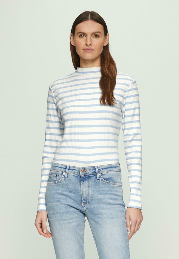 LANGARM MIT STRUKTUR UND STEHKRAGEN - Strickpullover - hellblau