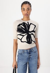 DKNY GRAFFITI FLORAL  - Neule - light city khaki/black