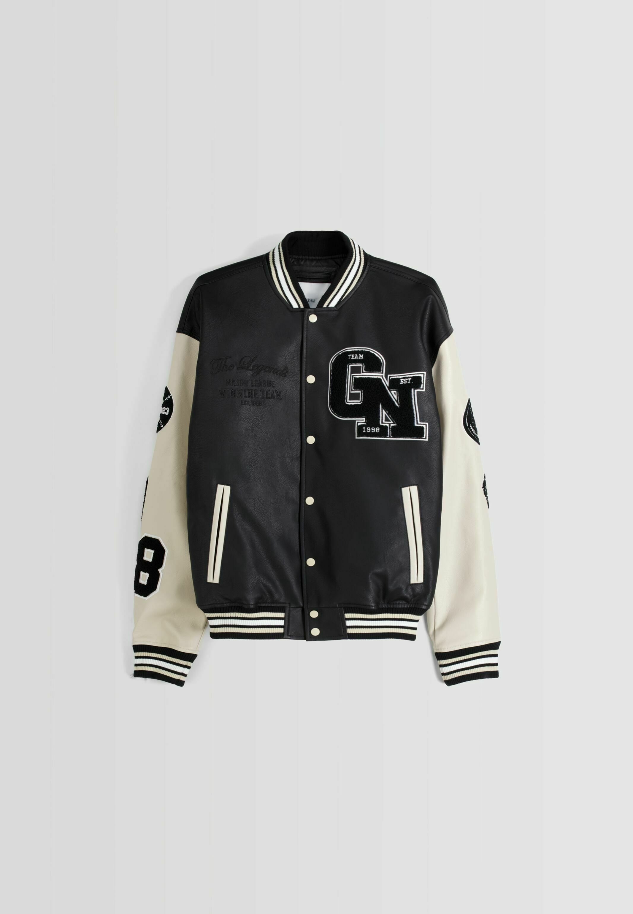 Bershka Faux leather jacket - black - (Pre-owned) - Zalando