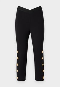 PUNTO STOFFA BOTTONI - Leggings - Pantaloni - nero limousine