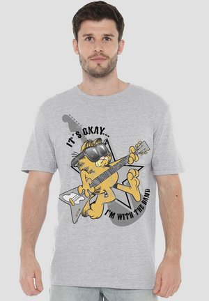 GARFIELD IM WITH THE BAND - Print T-shirt - mottled light grey